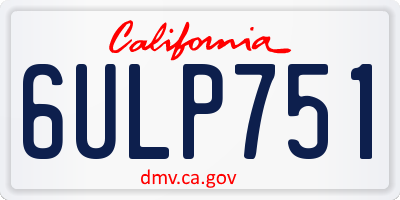 CA license plate 6ULP751