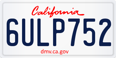 CA license plate 6ULP752