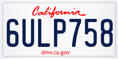 CA license plate 6ULP758