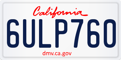 CA license plate 6ULP760