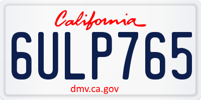 CA license plate 6ULP765