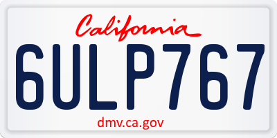 CA license plate 6ULP767