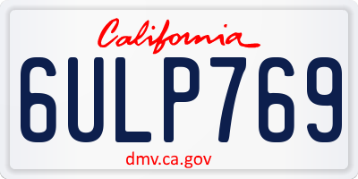 CA license plate 6ULP769