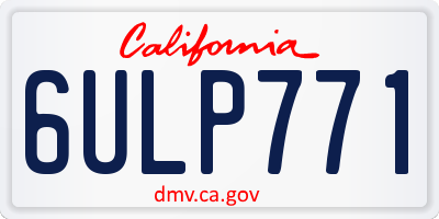 CA license plate 6ULP771