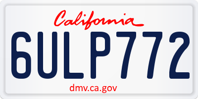 CA license plate 6ULP772
