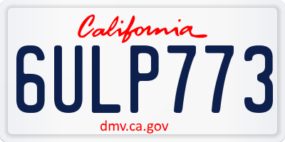 CA license plate 6ULP773