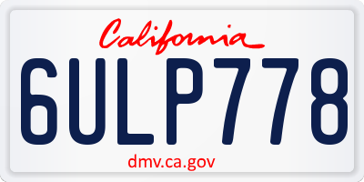 CA license plate 6ULP778