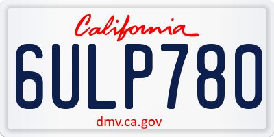 CA license plate 6ULP780