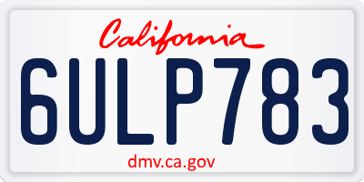 CA license plate 6ULP783