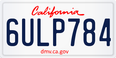CA license plate 6ULP784