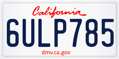 CA license plate 6ULP785