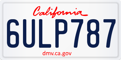 CA license plate 6ULP787