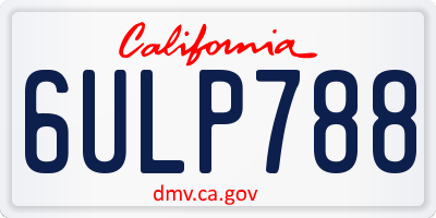 CA license plate 6ULP788