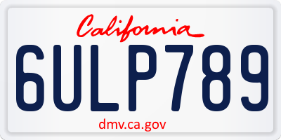 CA license plate 6ULP789