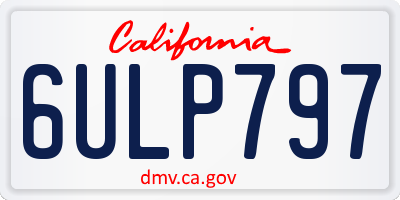 CA license plate 6ULP797