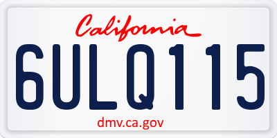 CA license plate 6ULQ115