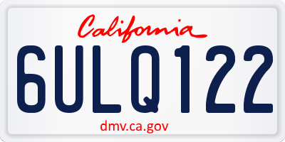 CA license plate 6ULQ122