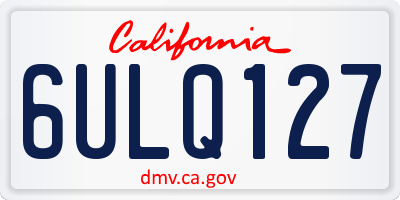 CA license plate 6ULQ127
