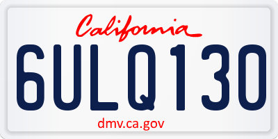 CA license plate 6ULQ130