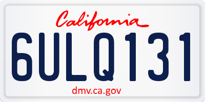 CA license plate 6ULQ131