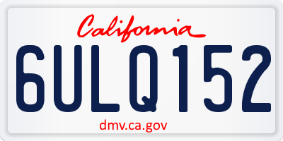 CA license plate 6ULQ152