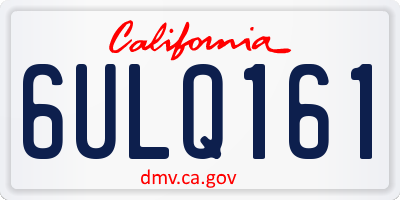 CA license plate 6ULQ161