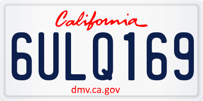 CA license plate 6ULQ169