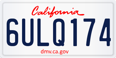CA license plate 6ULQ174