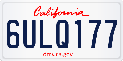 CA license plate 6ULQ177