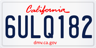 CA license plate 6ULQ182