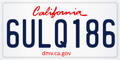 CA license plate 6ULQ186