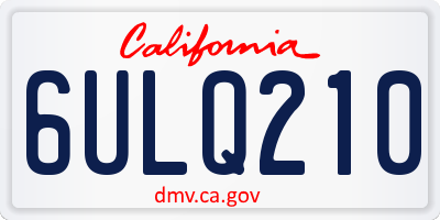 CA license plate 6ULQ210