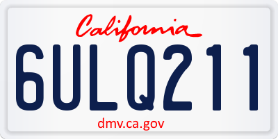 CA license plate 6ULQ211