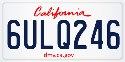 CA license plate 6ULQ246