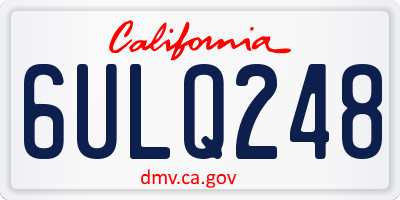 CA license plate 6ULQ248