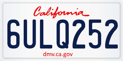 CA license plate 6ULQ252