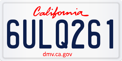CA license plate 6ULQ261