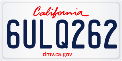 CA license plate 6ULQ262