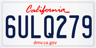 CA license plate 6ULQ279
