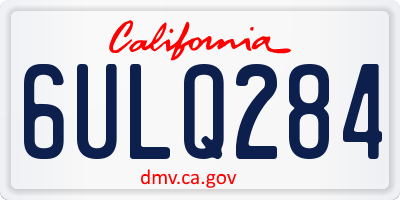 CA license plate 6ULQ284