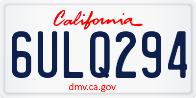 CA license plate 6ULQ294