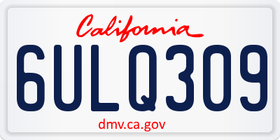 CA license plate 6ULQ309
