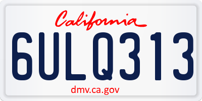 CA license plate 6ULQ313