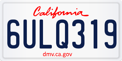 CA license plate 6ULQ319