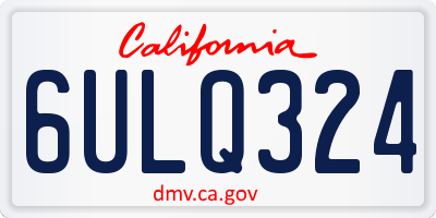 CA license plate 6ULQ324