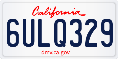 CA license plate 6ULQ329
