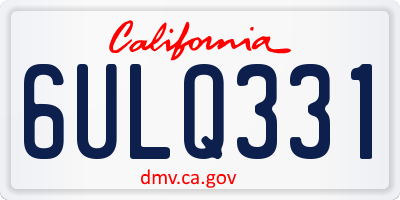 CA license plate 6ULQ331