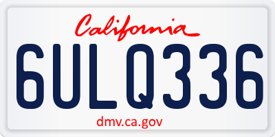 CA license plate 6ULQ336