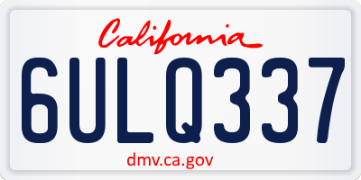 CA license plate 6ULQ337