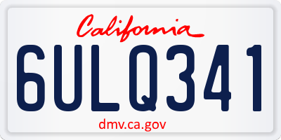 CA license plate 6ULQ341